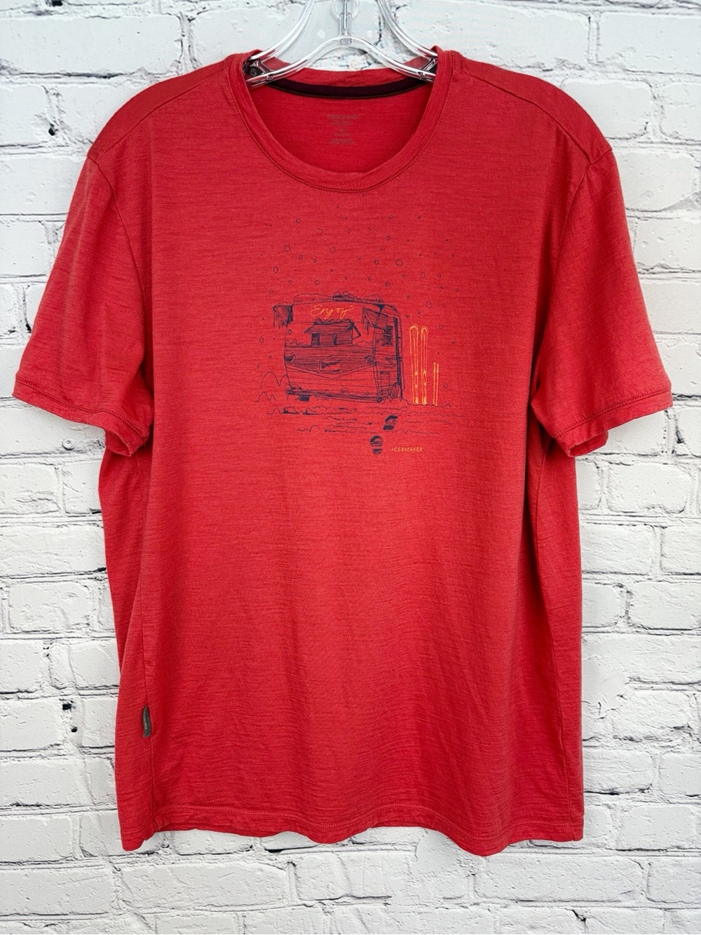 Icebreaker Merino 150 Tech Lite Short-Sleeve Graphic Tee Red Sz M